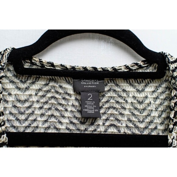 Chico's Travelers Collection chevron open cardigan top blouse 2 L - Picture 2 of 6
